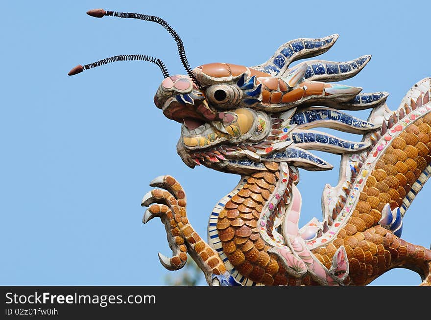 The dragon on the roof top, vietnam