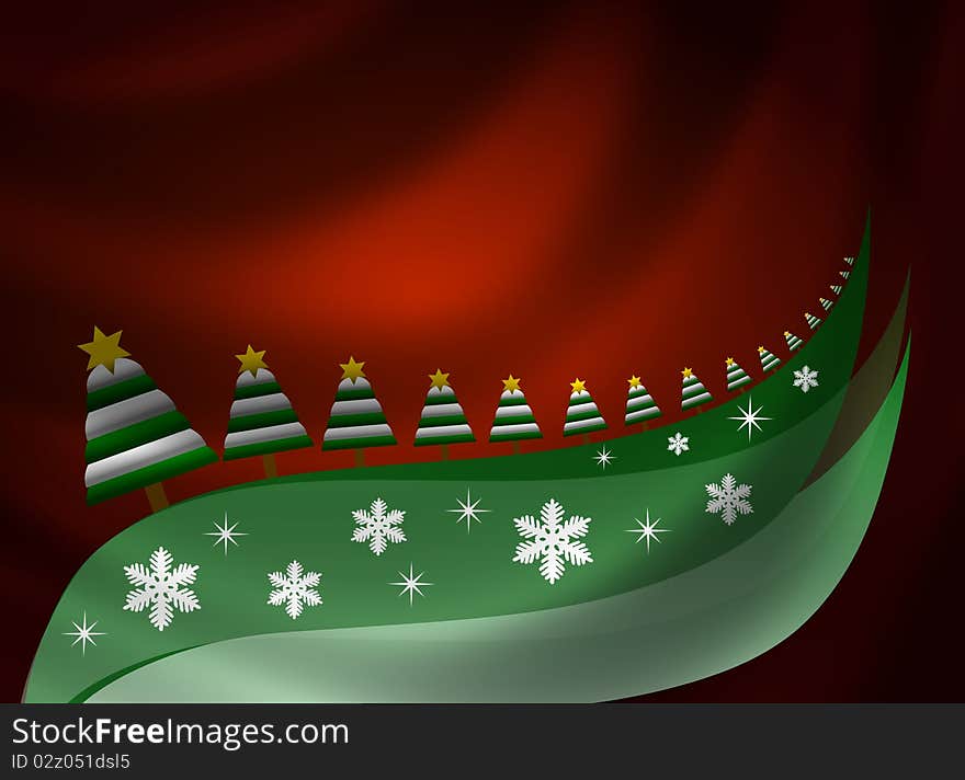 Christmas Background with Trees