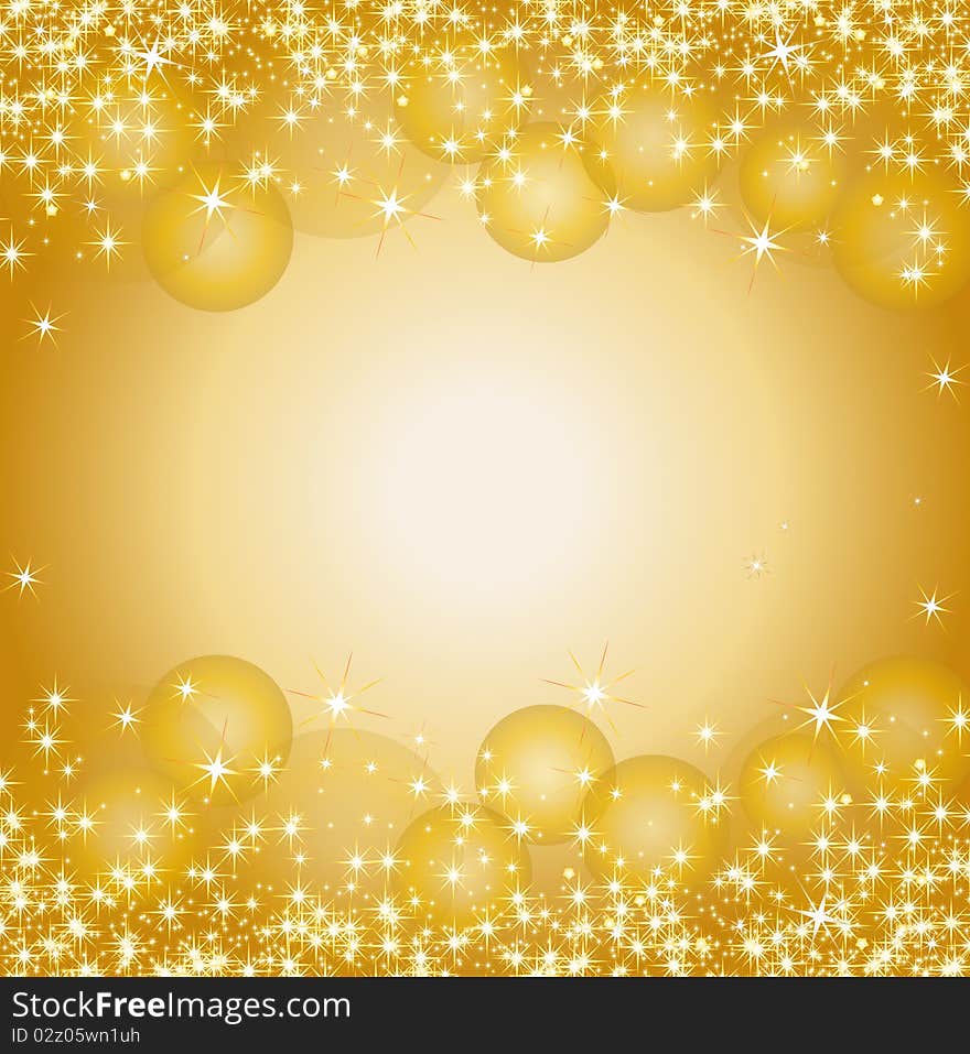 Illustration of a Golden Christmas Background