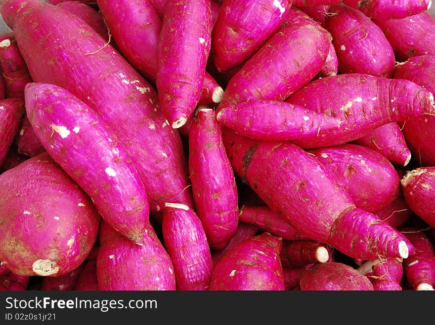 There are pink yams is beautiful. There are pink yams is beautiful.