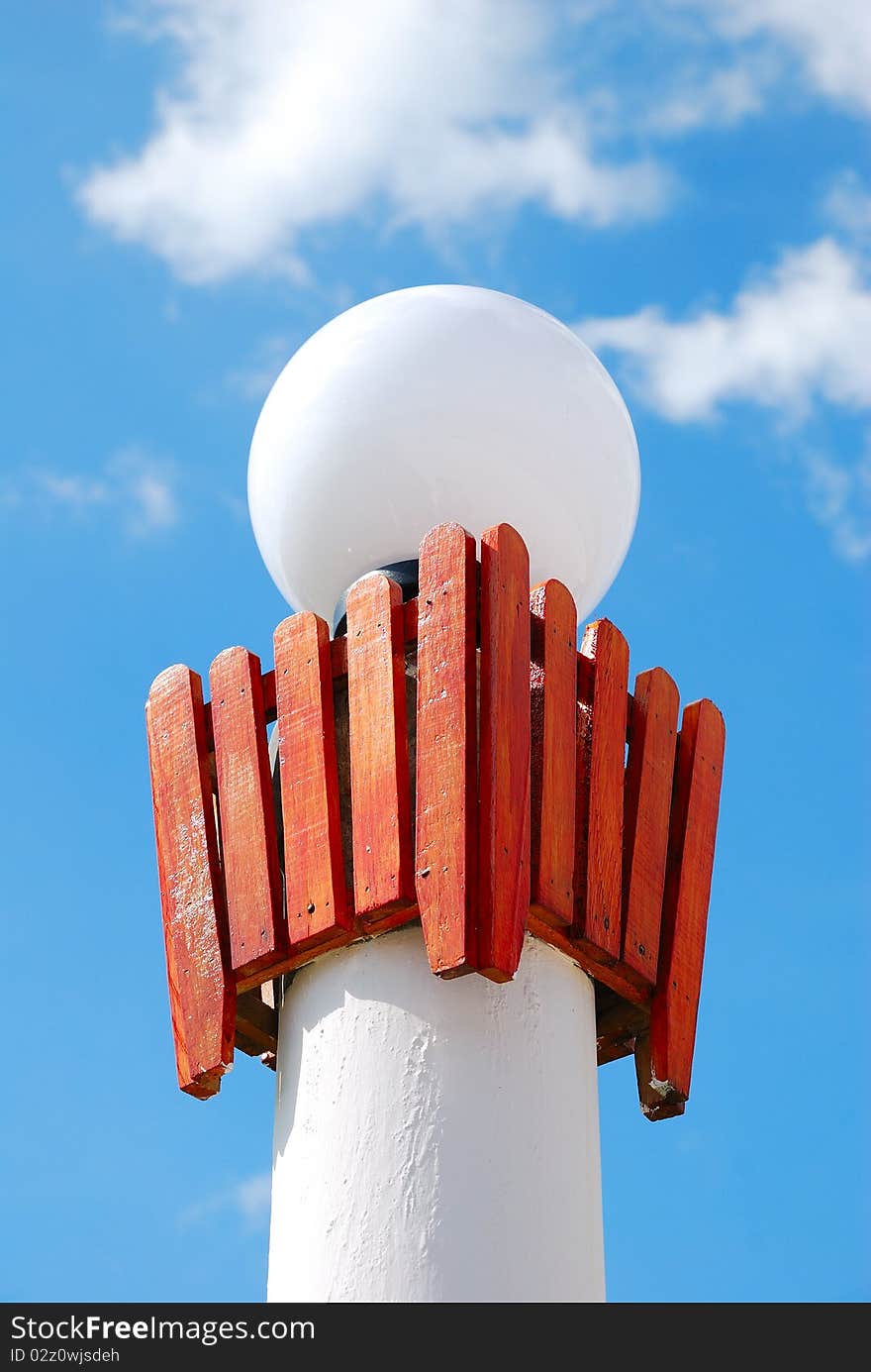 A street lamp in garden in holiday. A street lamp in garden in holiday.