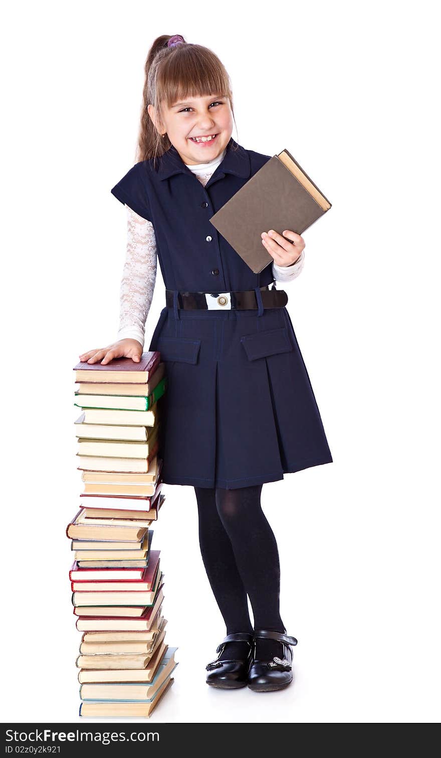 Schoolgirl with books