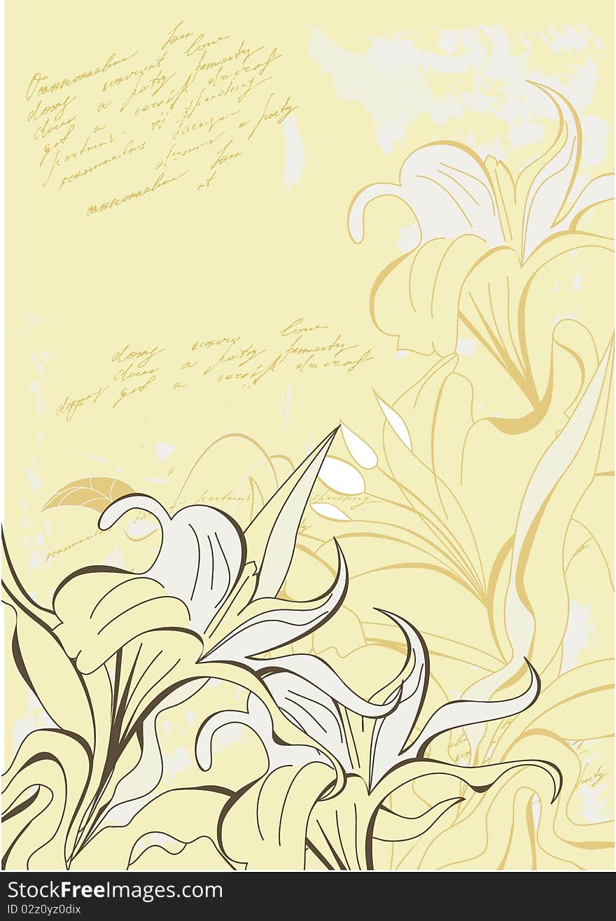 Vintage floral background. Universal template for greeting card, web page, background