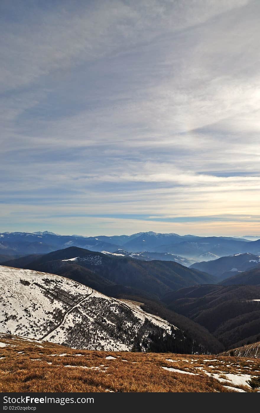 Autumn Evening In Mountains.