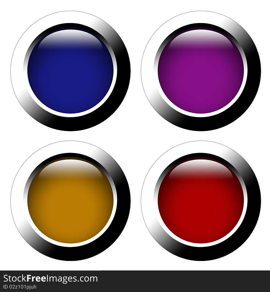 Set of color web buttons