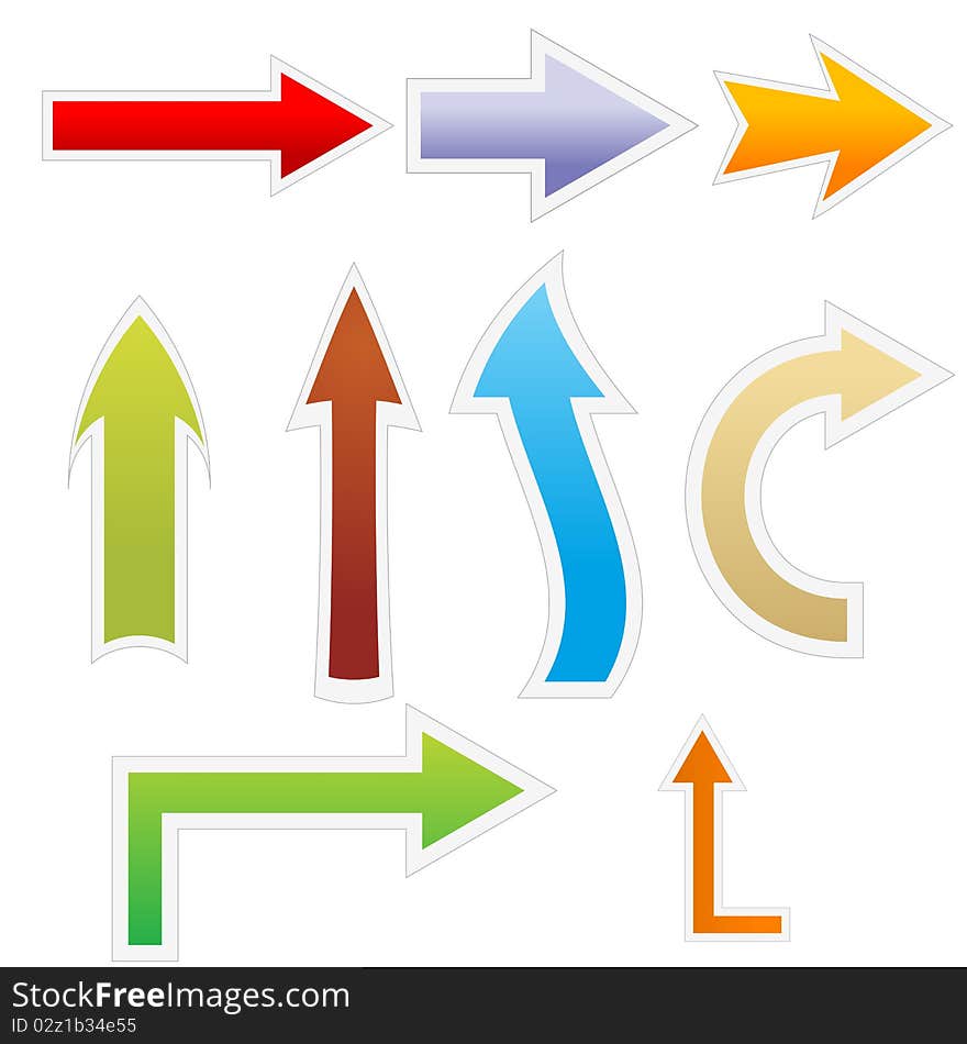 Illustration of different colorful arrows