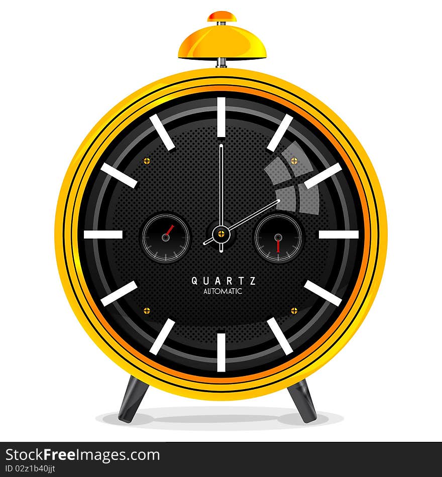 Illustration of alarm clock on isolated background. Illustration of alarm clock on isolated background