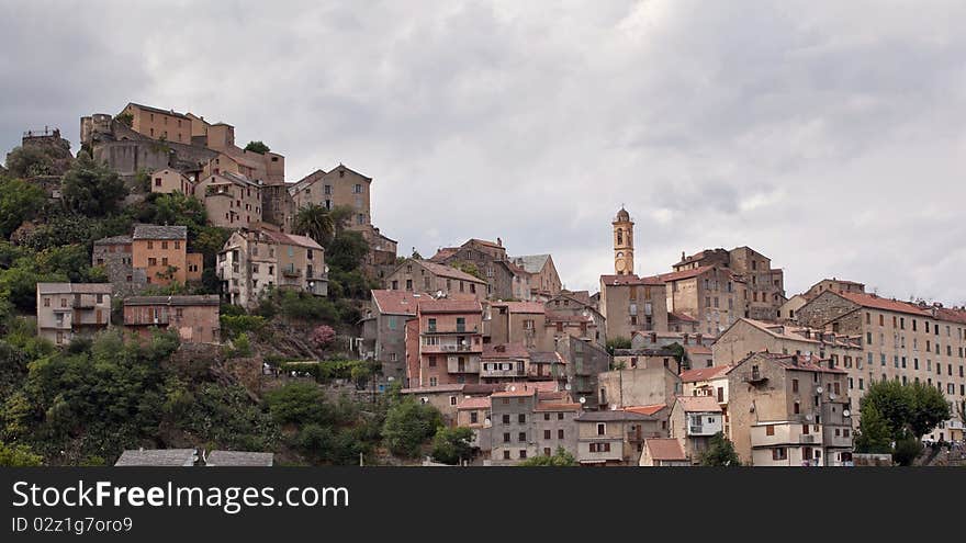 View of Corte, Corsica, France