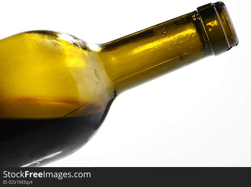 A wine bottle isolated closeup