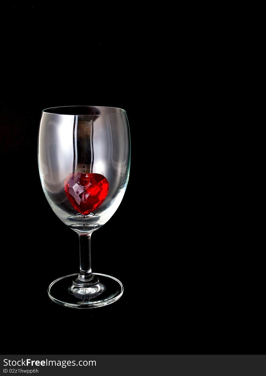 Heart in wine glass