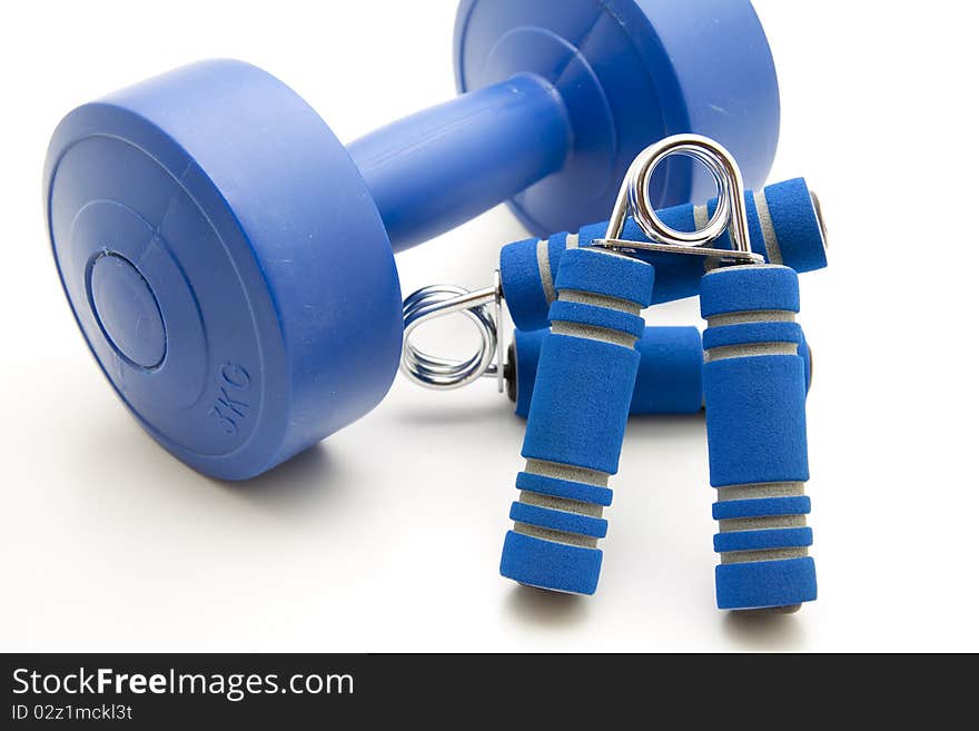 Finger dumbbells with expanded plastics grip