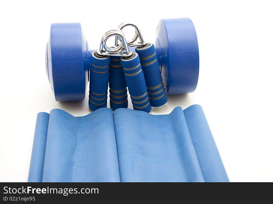 Finger dumbbells with gymnastic ribbon. Finger dumbbells with gymnastic ribbon