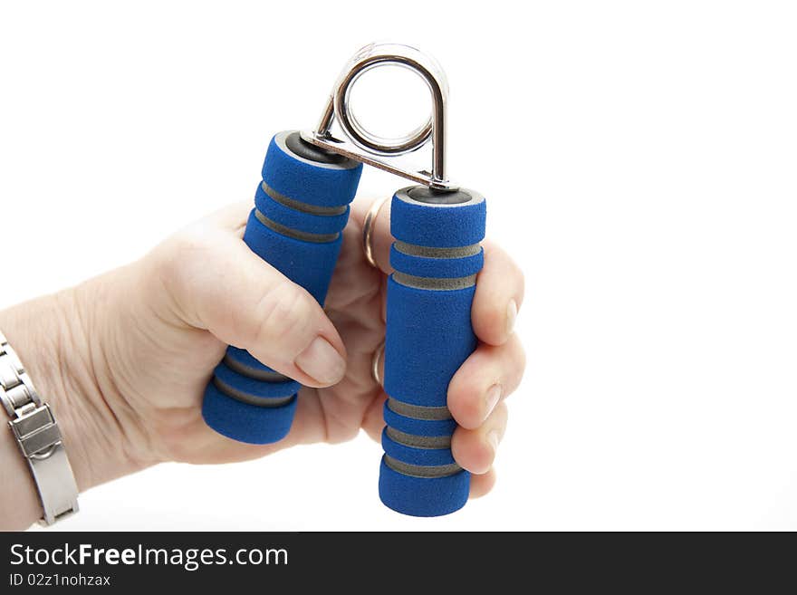 Finger dumbbells with hand