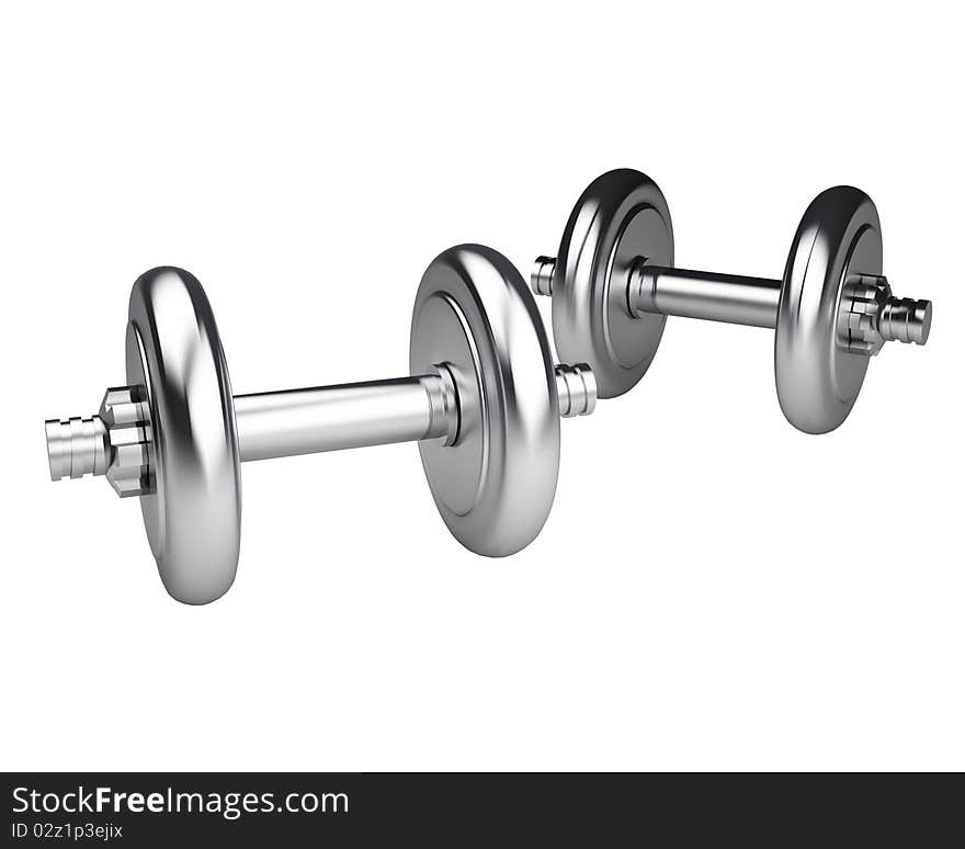 Two Silver Dumbbells