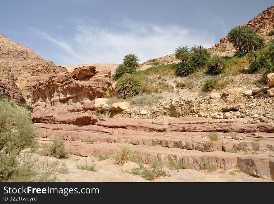 View in to Valley Hasa, Jordan. View in to Valley Hasa, Jordan