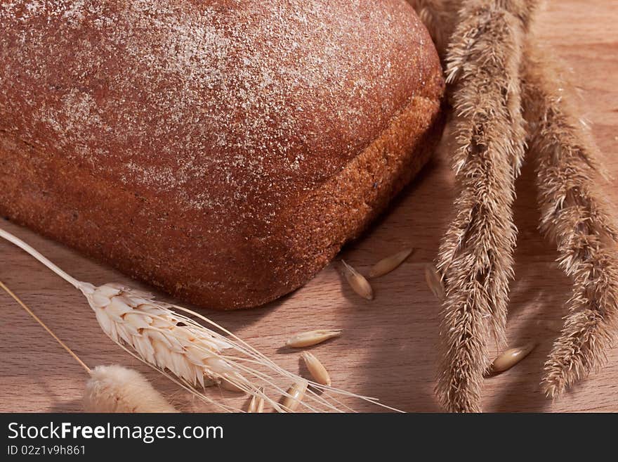 Bread with seeds and flour