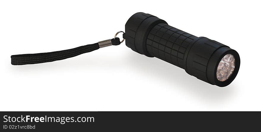 A flashlight isolated on a white background. A flashlight isolated on a white background