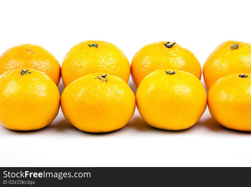 Tangerines isolated on white