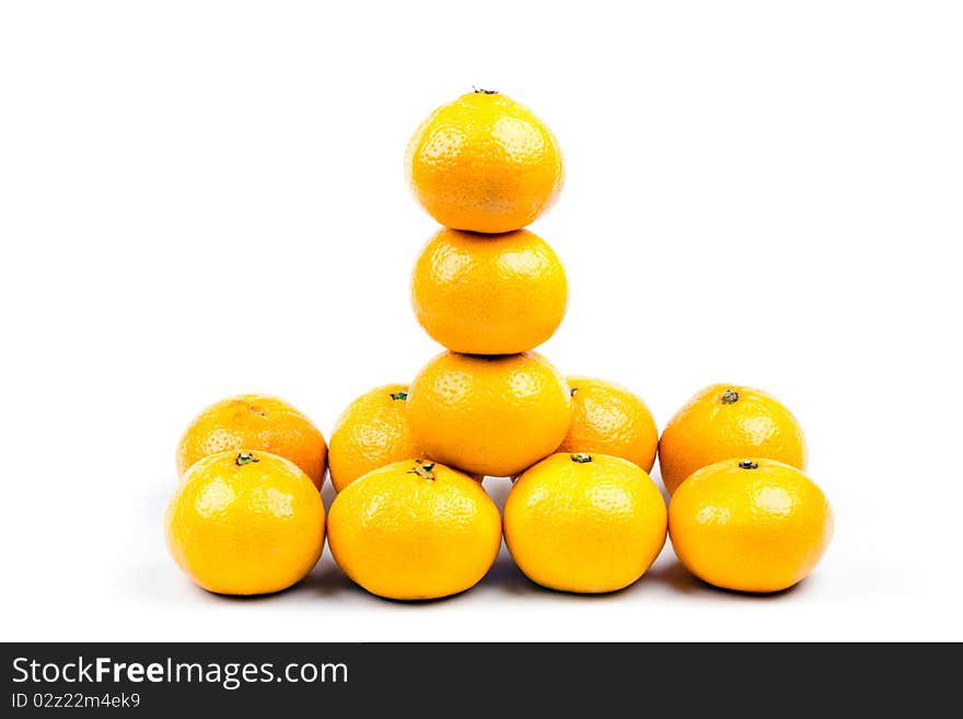 Tangerines isolated on white