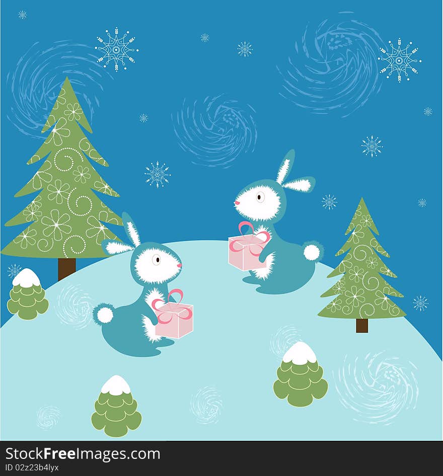 Christmas greeting card background - vector illustration. Christmas greeting card background - vector illustration