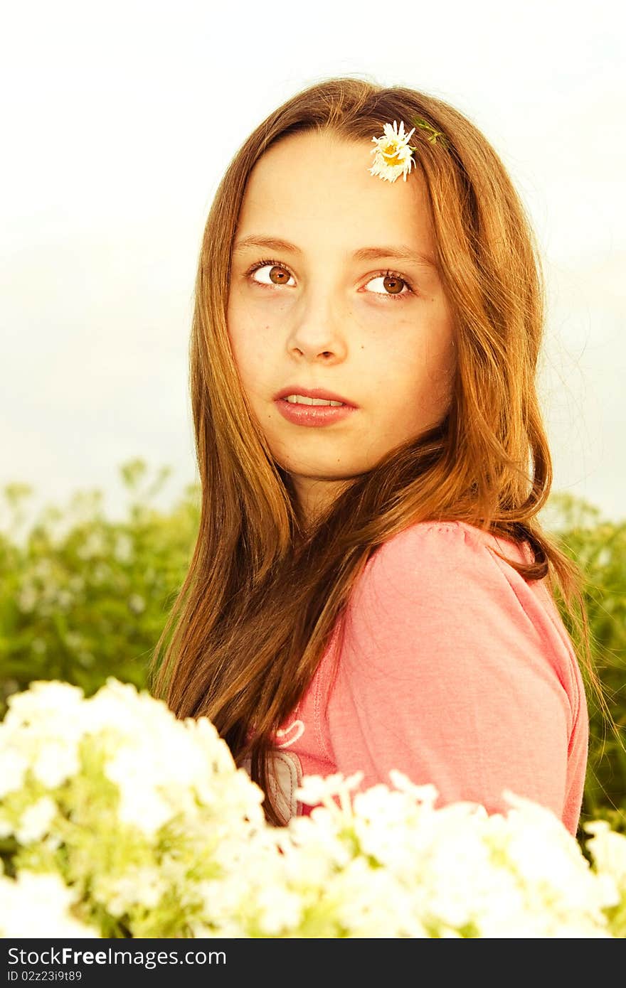 Portrait of a beautiful teenager girl outdoor