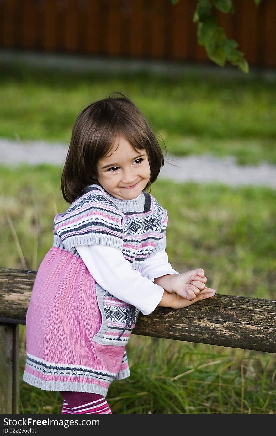 Portrait of a little girl in the park. Portrait of a little girl in the park