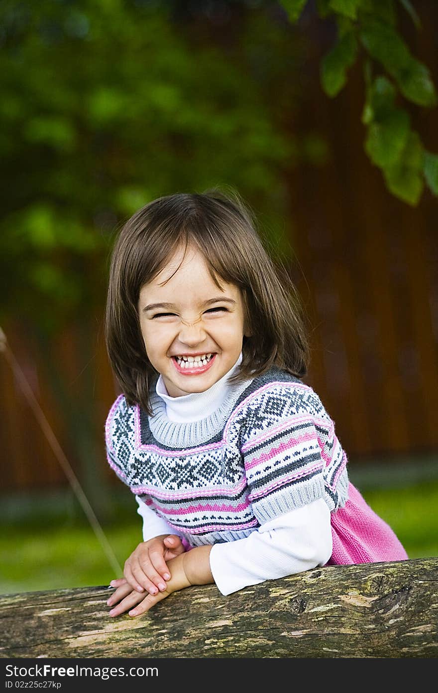 Portrait of a little girl in the park. Portrait of a little girl in the park