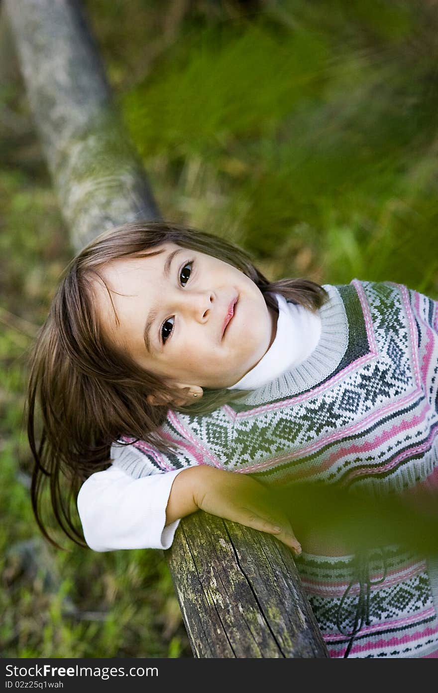 Portrait of a little girl in the park. Portrait of a little girl in the park