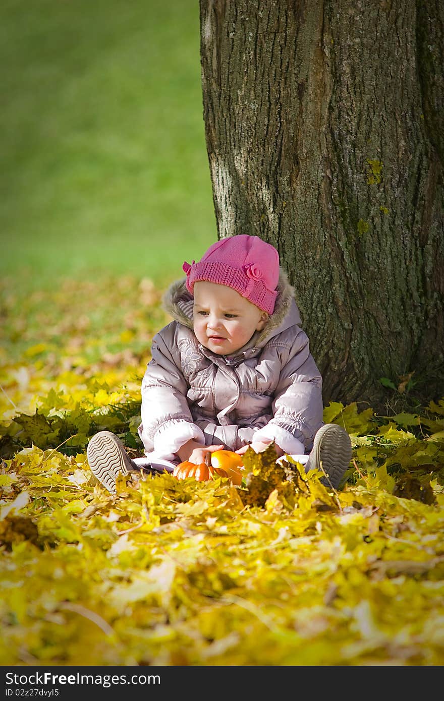 Portrait of a cute baby girl with vegetable. Portrait of a cute baby girl with vegetable