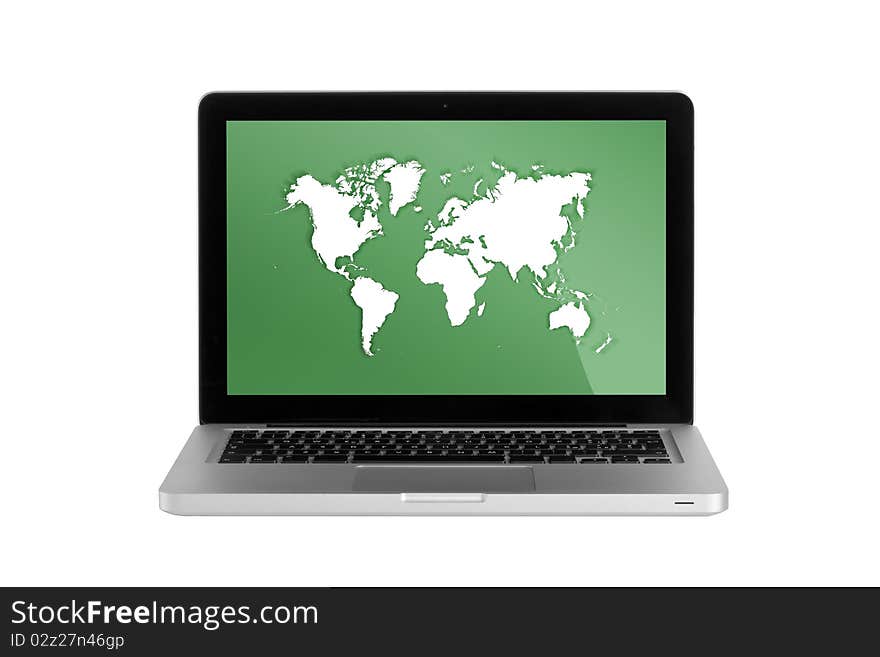 Laptop isolated on white with clipping path -