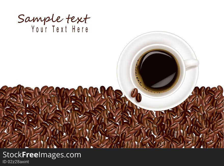 Design with coffee background. Vector.