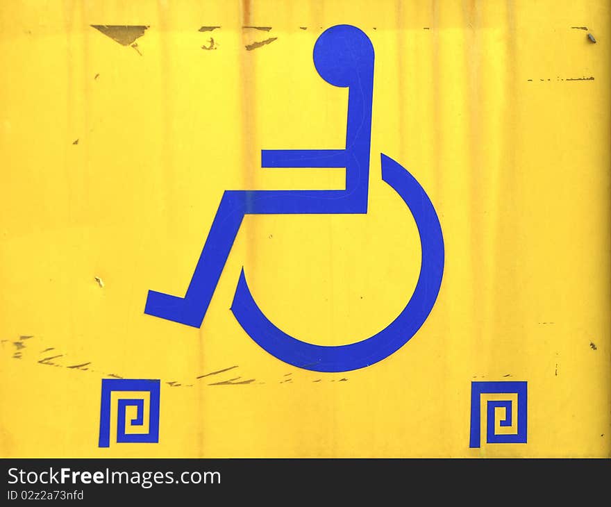 Handicapped wheelchair access logo sign. Handicapped wheelchair access logo sign.