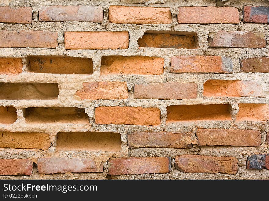 Cracked brick wall