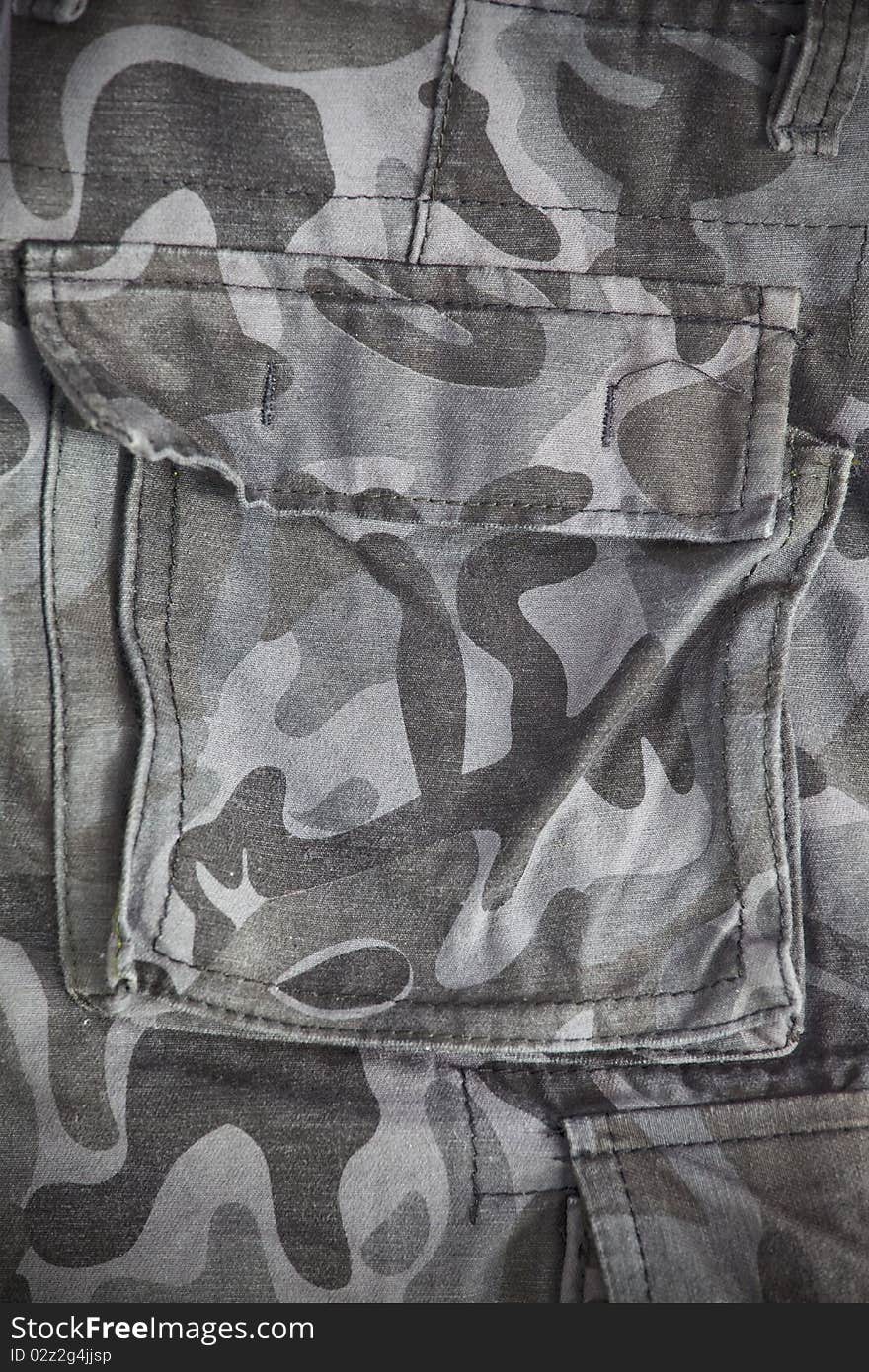 White and black Military back pocket background. White and black Military back pocket background