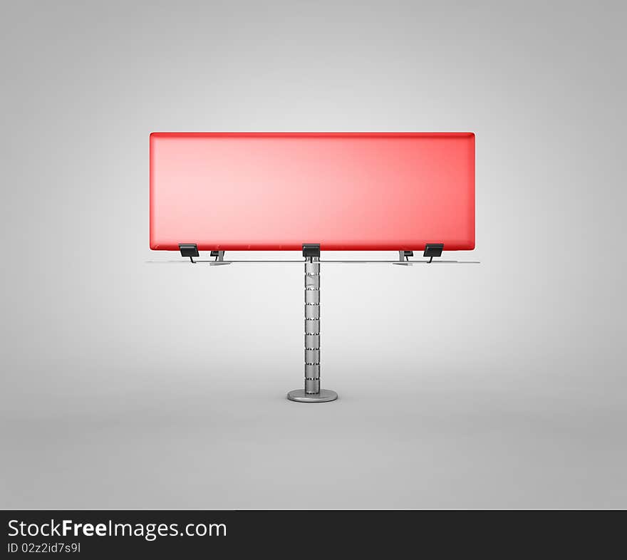 Red billboard with place for your text - 3d render