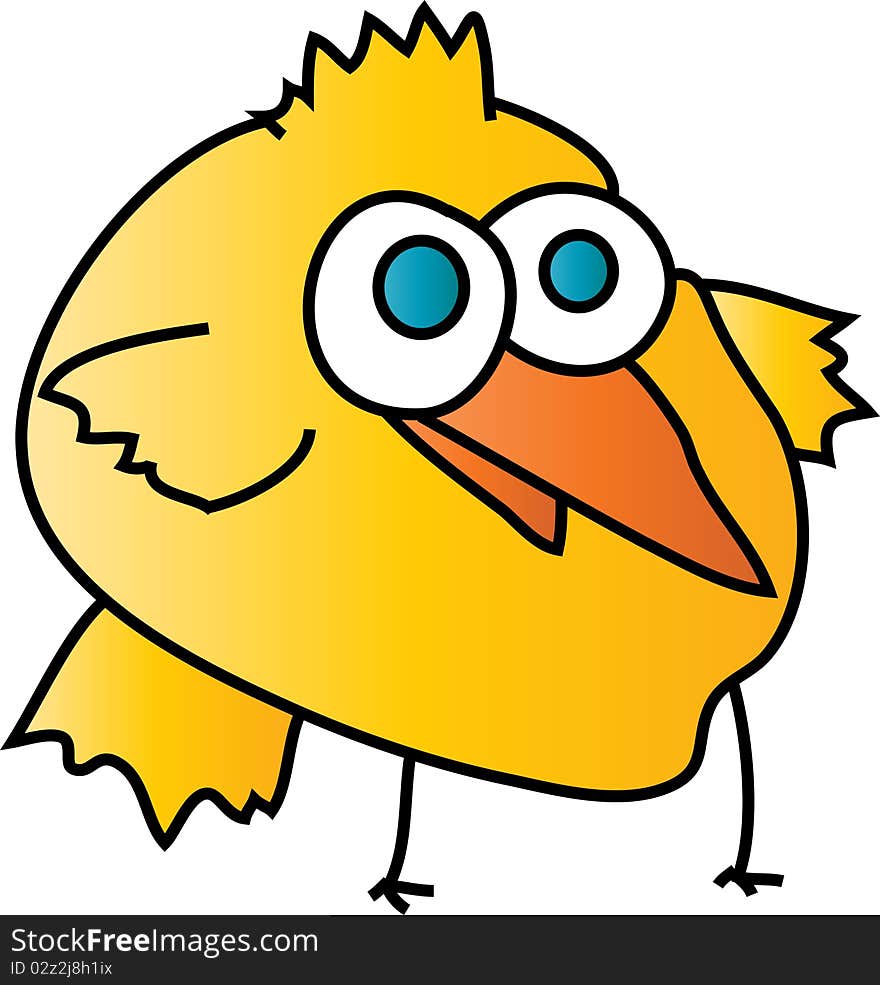 Vector illustration of a cartoon bird. Vector illustration of a cartoon bird