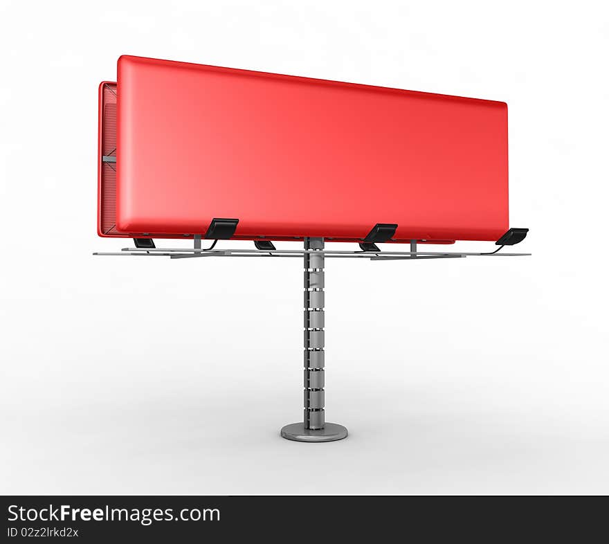 Red billboard with place for your text - 3d render