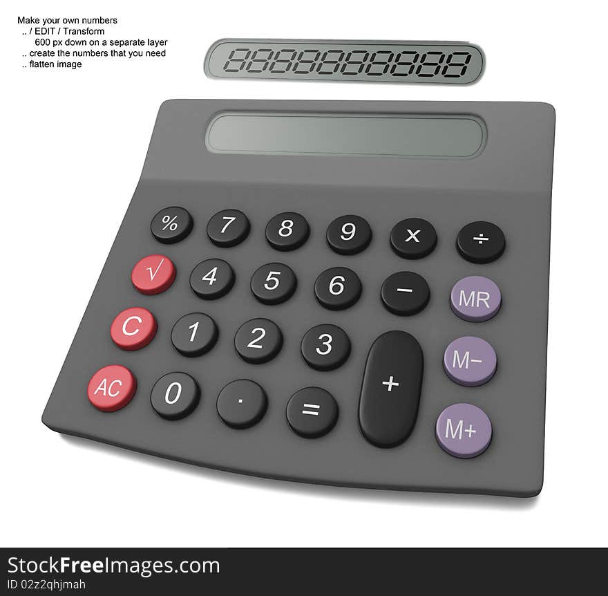 Calculator on a white background