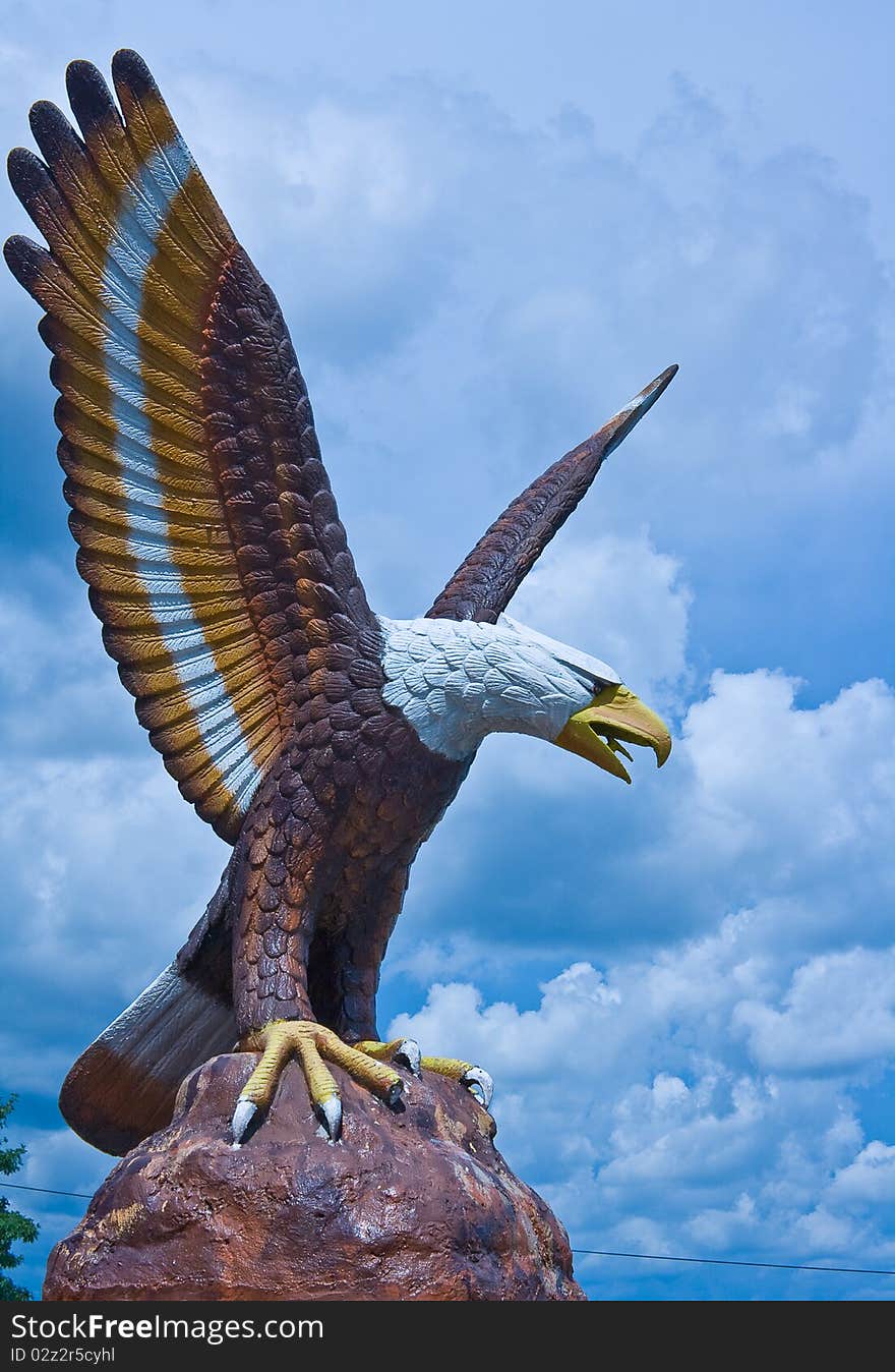 The eagle sculpture in blue sky