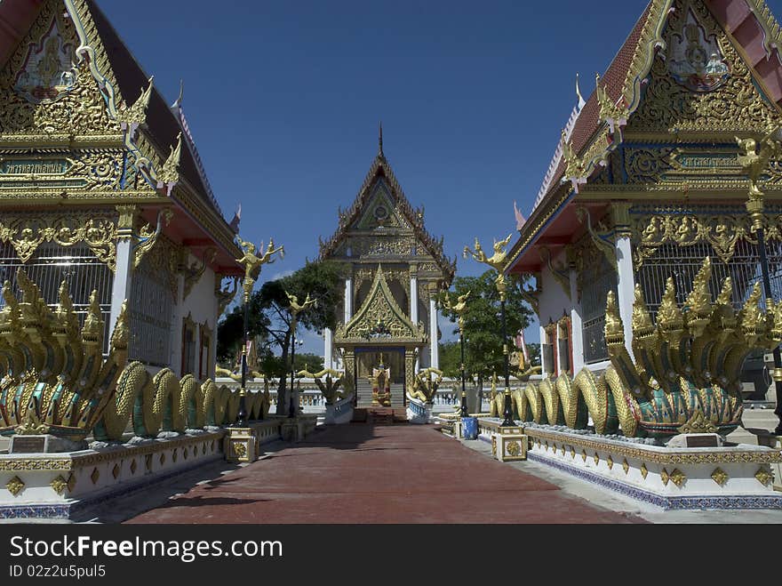 Thai temple Church in the Samut Sakhon, Middle of Thailand. Thai temple Church in the Samut Sakhon, Middle of Thailand.