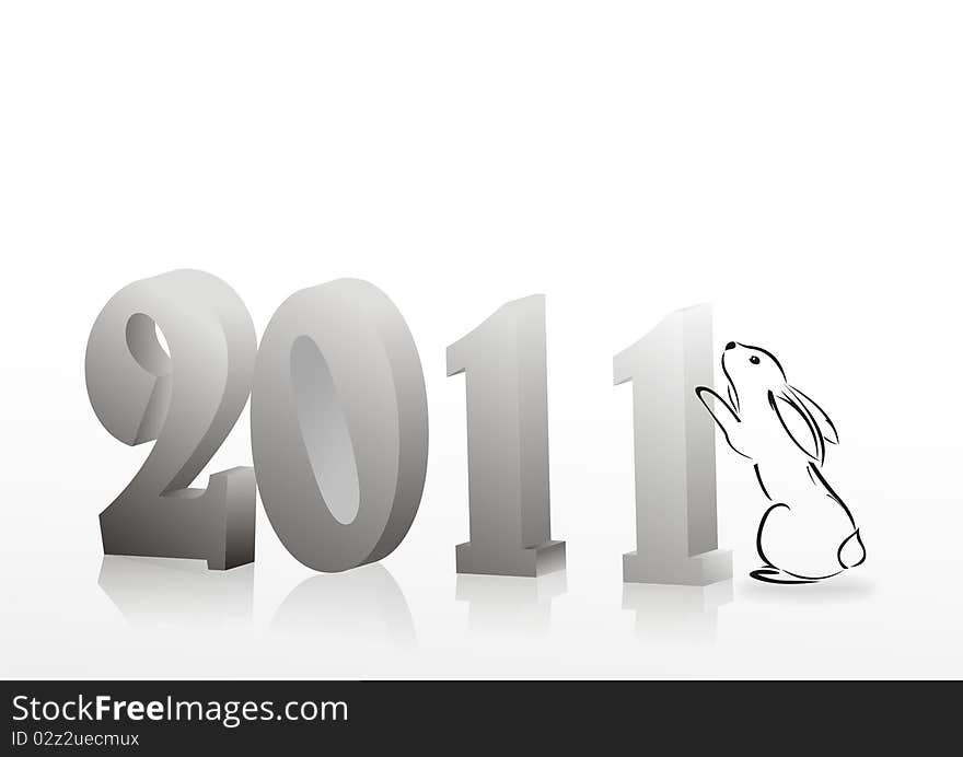 Silhouette of rabbit. simbol of 2011 year. Silhouette of rabbit. simbol of 2011 year