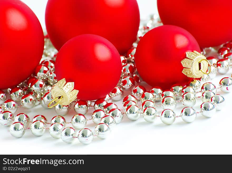 Christmas balls isolated on the white background