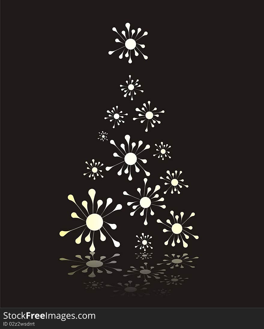 Vector abstract Christmas gold tree