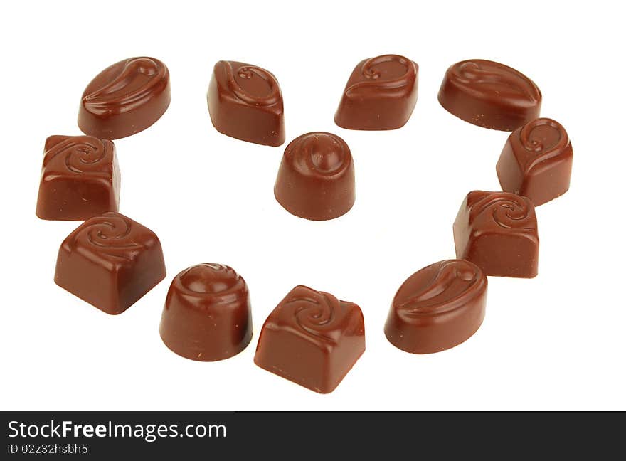 Chocolate candies heart