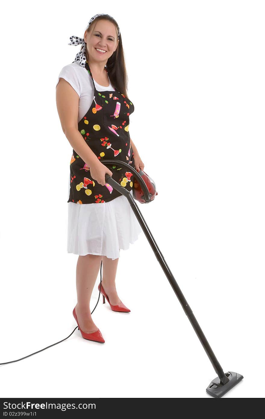 Picture of humorous look at a typical housewife. Parody.