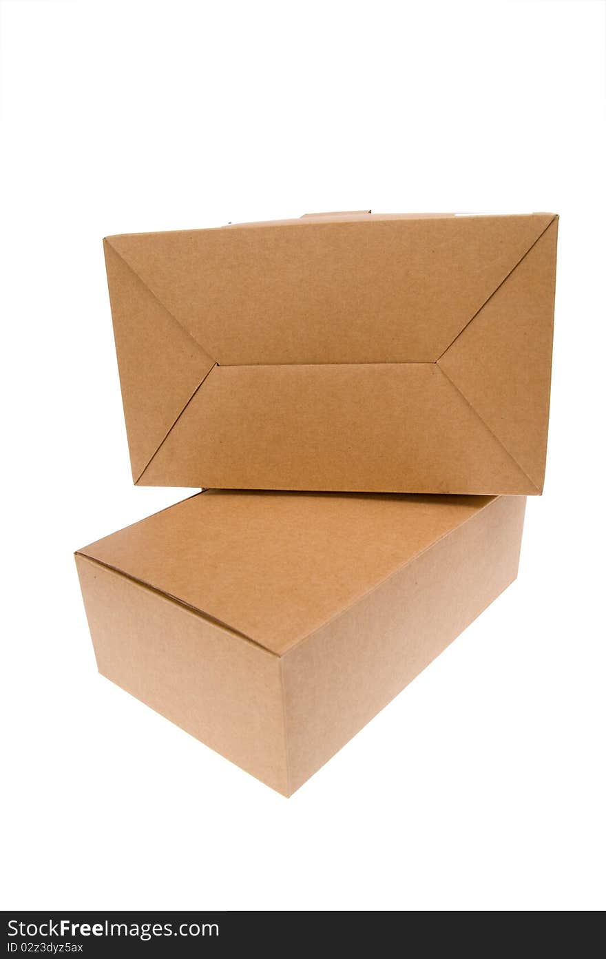 Brown cardboard box, Isolated on white.