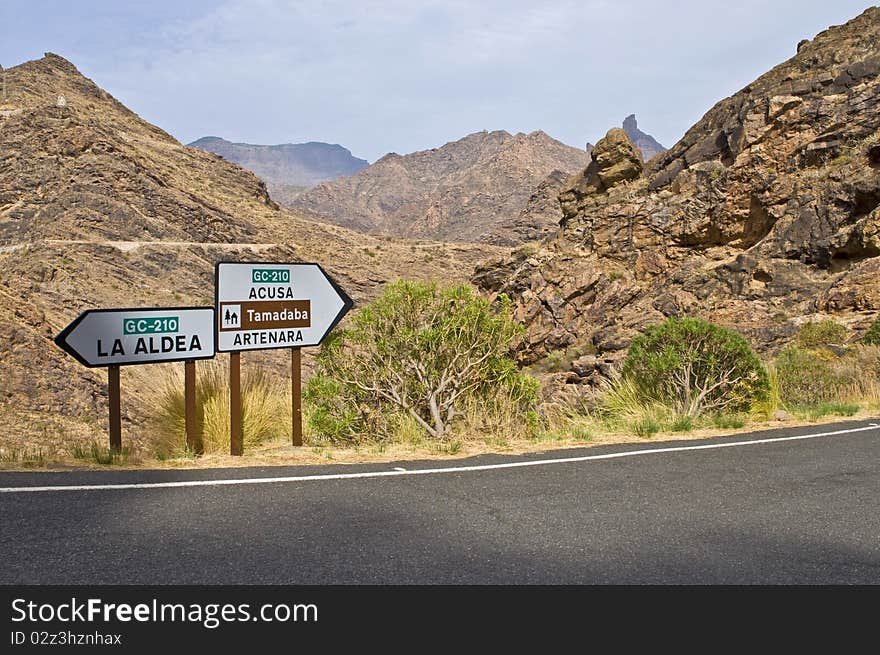 Photo of a route in Gran Canaria island hinterland. Photo of a route in Gran Canaria island hinterland.