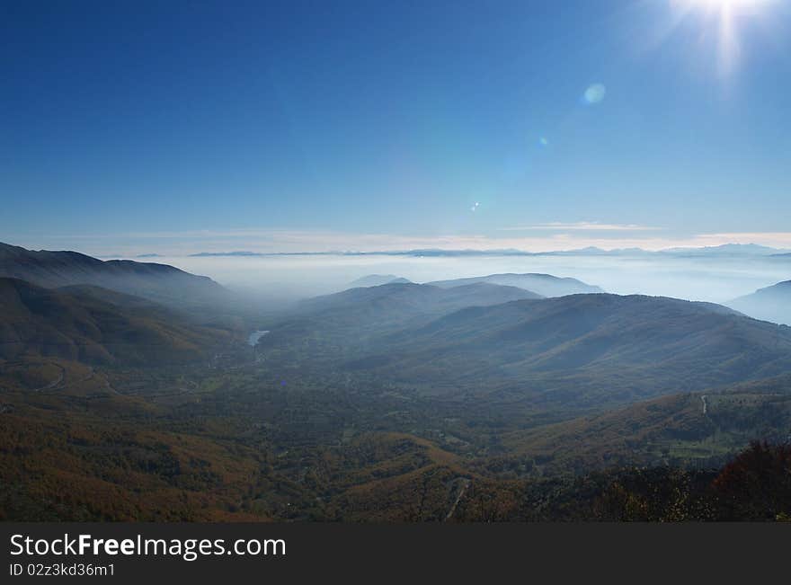 Fog in mountains