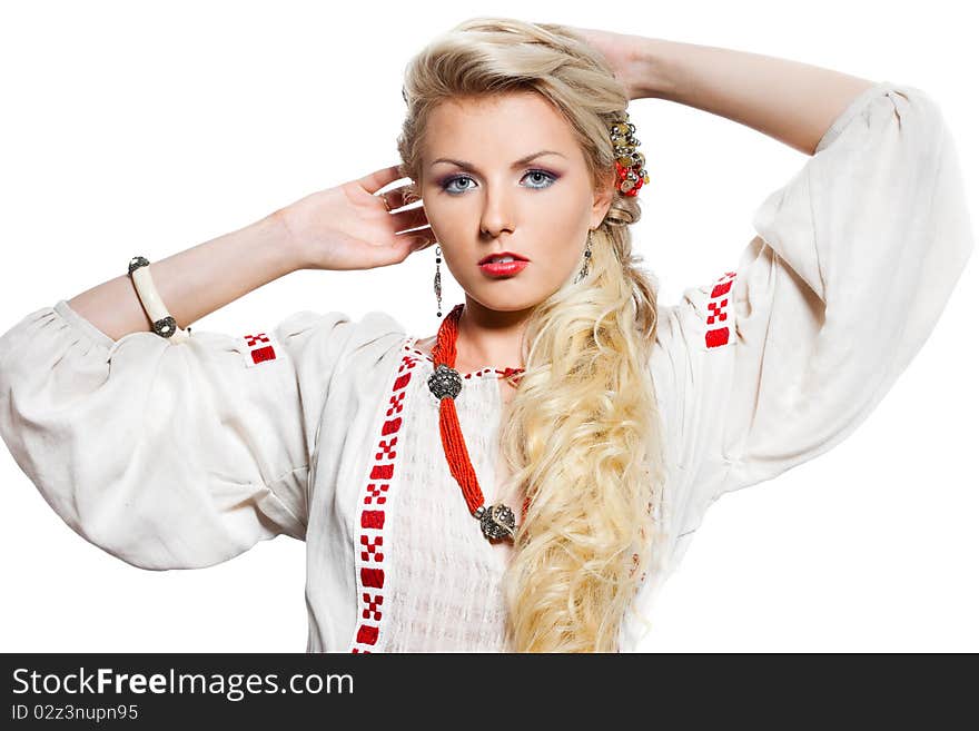 Beautiful woman in national costume