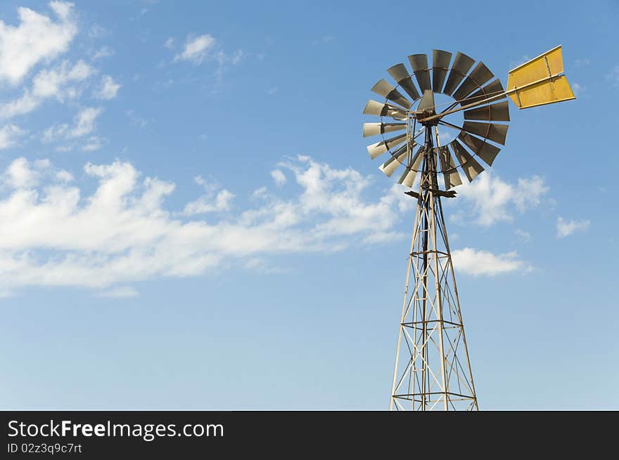 Wind powered water pump in Australia. Wind powered water pump in Australia